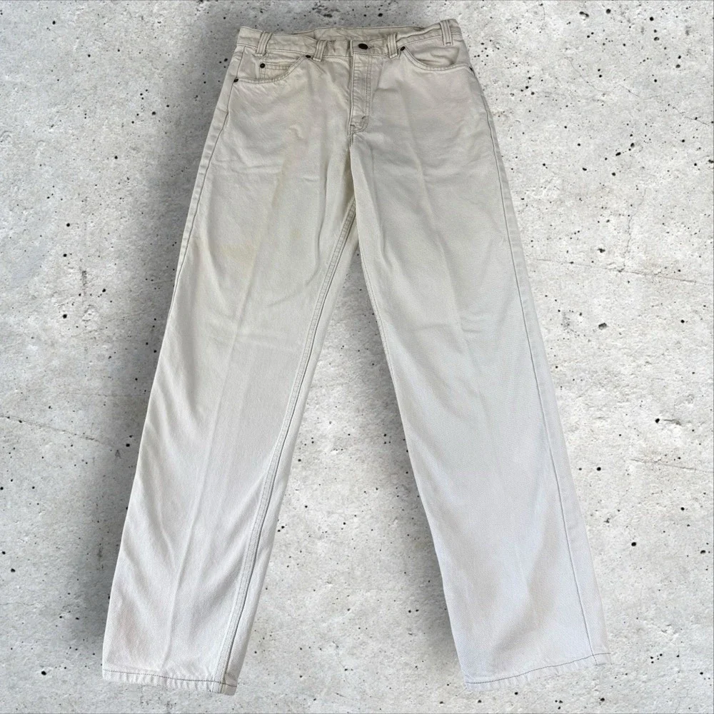Vintage 90s Levi's‎ 550 Orange Tab Relaxed Taper Fit Jeans Fits 31x34 White USA